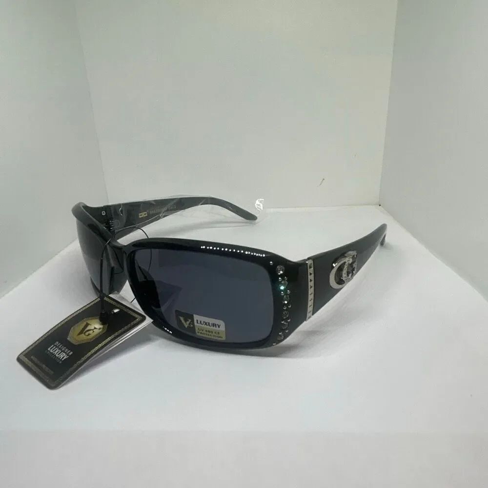 VG Designer Luxury Sunglasses Rhinestone Accent UV400 Protection